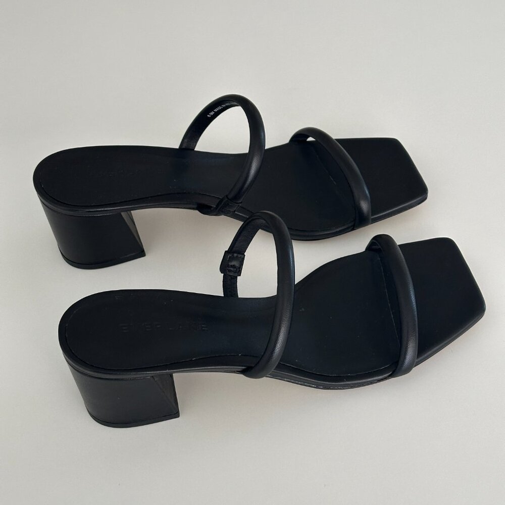 Never worn. Everlane Double Strap Leather Heel